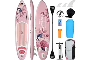 YU YUSING YUSING 11' Inflatable Stand Up Paddle Board with Kayak Seat, Non-Slip Deck SUP Paddle Board with Premium Kayak and SUP Accessories & Backpack, Portable Standing Boat for Youth & Adult