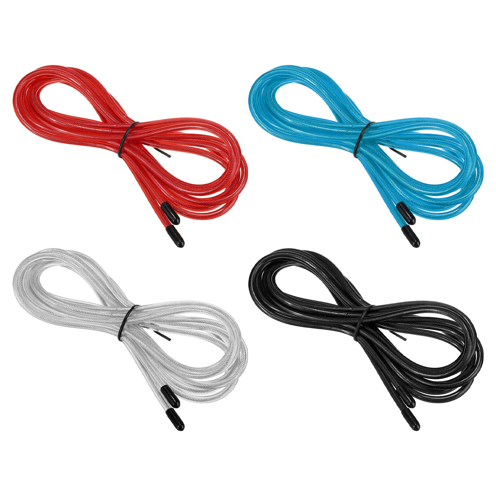 PATIKIL 10Ft Speed Jump Rope Replacement Cable, 4 Pack 4.5mm Professional Skipping Rope Replacement for High-Speed Jump Ropes, Multicolor