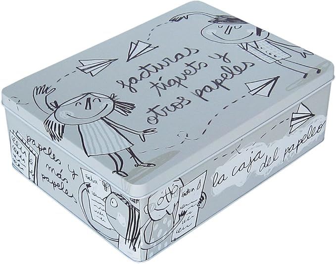 Laroom Caja metálica, Metal, Gris: Amazon.es: Hogar