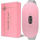 LISACOOL Portable Ccordless Heating Pad for Period Cramps Electric Waist Belt Device Portable Heatings Pad with 3 Heat Levels and 3 Massage Modes Birthday Gifts for Women and Girls (Pink)