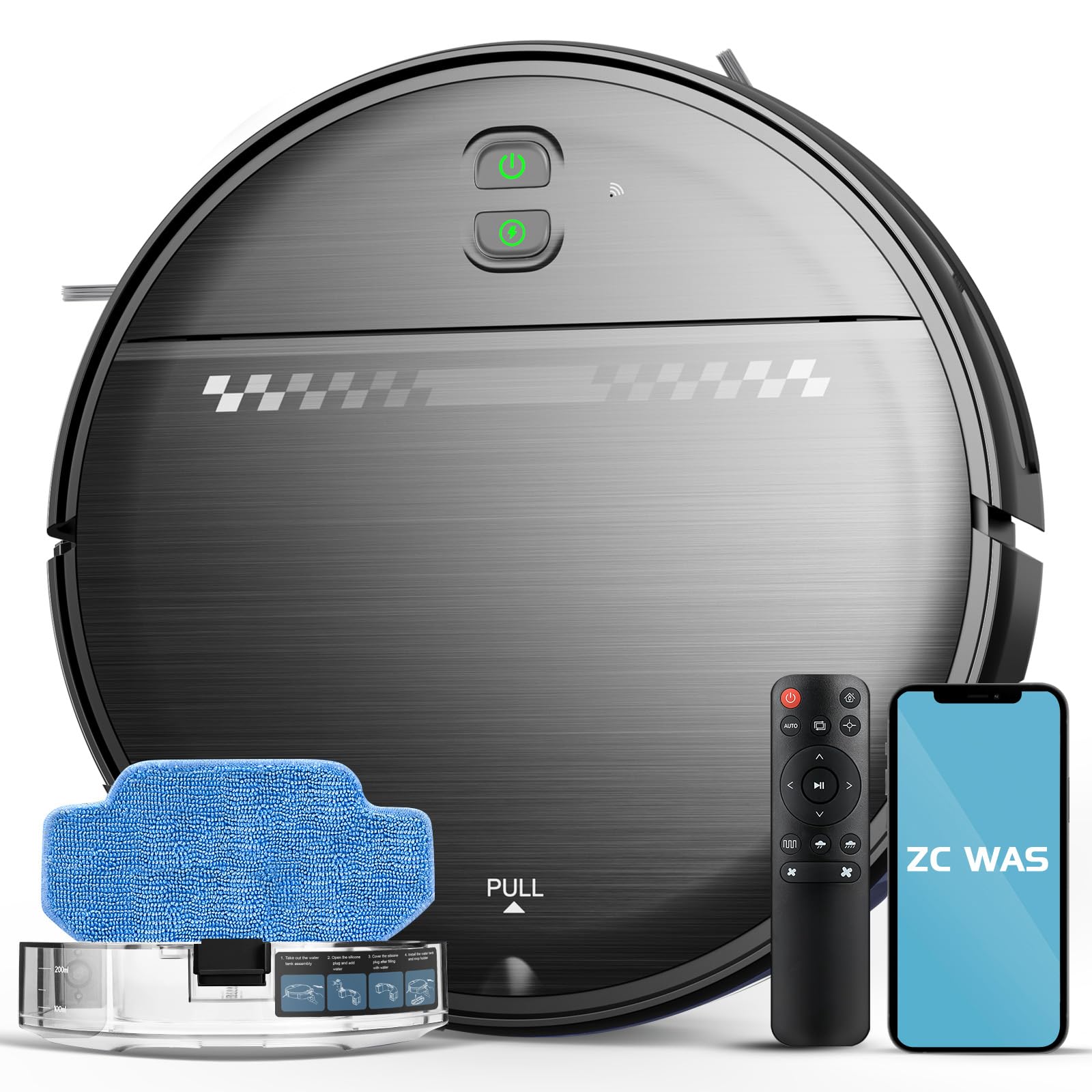 Photo 1 of ZC WAS Robot Vacuum and Mop Combo, 2-in-1 Robot Vacuum Cleaner, Perfect for Pet Hair, Hard Floor and Carpet, Anti-Bump, Anti-Fall, App, Voice and Remote Control