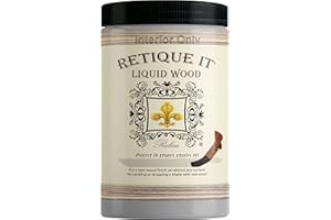 Retique It Liquid Wood - Bleached Wood Quart - Paint it then stain it - Stainable Wood Fiber Paint - Put a fresh coat of wood on it (32 Fl Oz Bleached Wood)