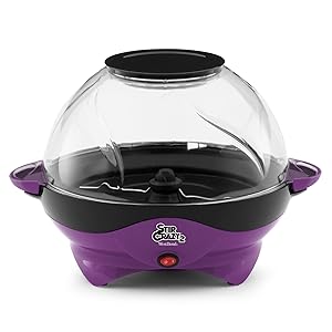 West Bend 82310P Stir Crazy Electric Hot Oil Popcorn Popper Machine with Stirring Rod Offers Large Lid for Serving Bowl and Convenient Storage, 6-quart, Purple (Discontinued by Manufacturer)