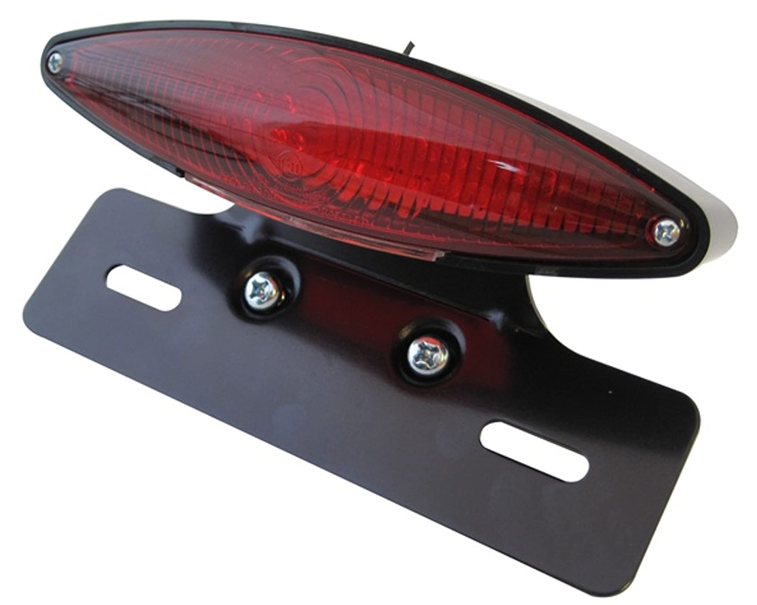 Alchemy Parts Motorbike LED Tail Light with number plate lights - Red Lense Black Bracket