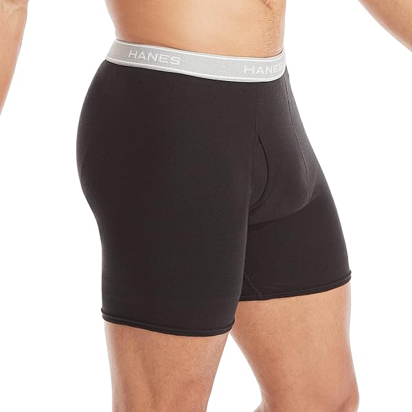 HANES MEN HANES BOXER BRIEFS, COOL DRI MOISTURE-WICKING UNDERWEAR, COTTON NO-RIDE-UP FOR MEN, MULTI-PACKS AVAILABLE