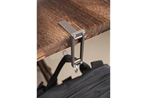 sayram ST5 Titanium Purse Hook for Table – Foldable Bag Hanger with Anti-Slip Arm – Portable Handbag Holder for Dining, Office, and Travel (Polished)
