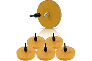 ABN Rubber Eraser Wheel 4in Pad & Adapter 6-Pack – Pinstripe, Adhesive Remover, Vinyl Decal, Graphics Removal Tool