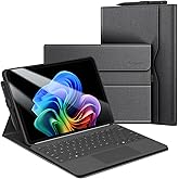FINTIE Protective Case for Microsoft Surface Pro 12 Inch (2025), Multi-Angle Viewing Portfolio Business TPU Back Cover with Pocket & Stylus Holder, Compatible with Type Cover Keyboard (Black)