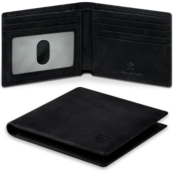 Billetera Hombre Carteras De Cuero Men Minimalista Delgadas Bloqueo