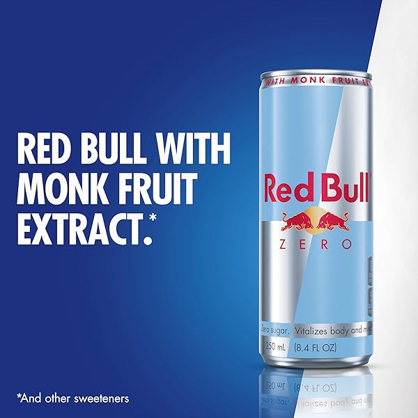 RED BULL ZERO ENERGY DRINK, 8.4 FL. OZ., WITH 80MG CAFFEINE, TAURINE & B VITAMINS, PACK OF 4 CANS