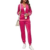 Marvmys Women's Velour Tracksuit Full Zip Up Sweatsuits Set 2 Piece Outfits Jogger Set