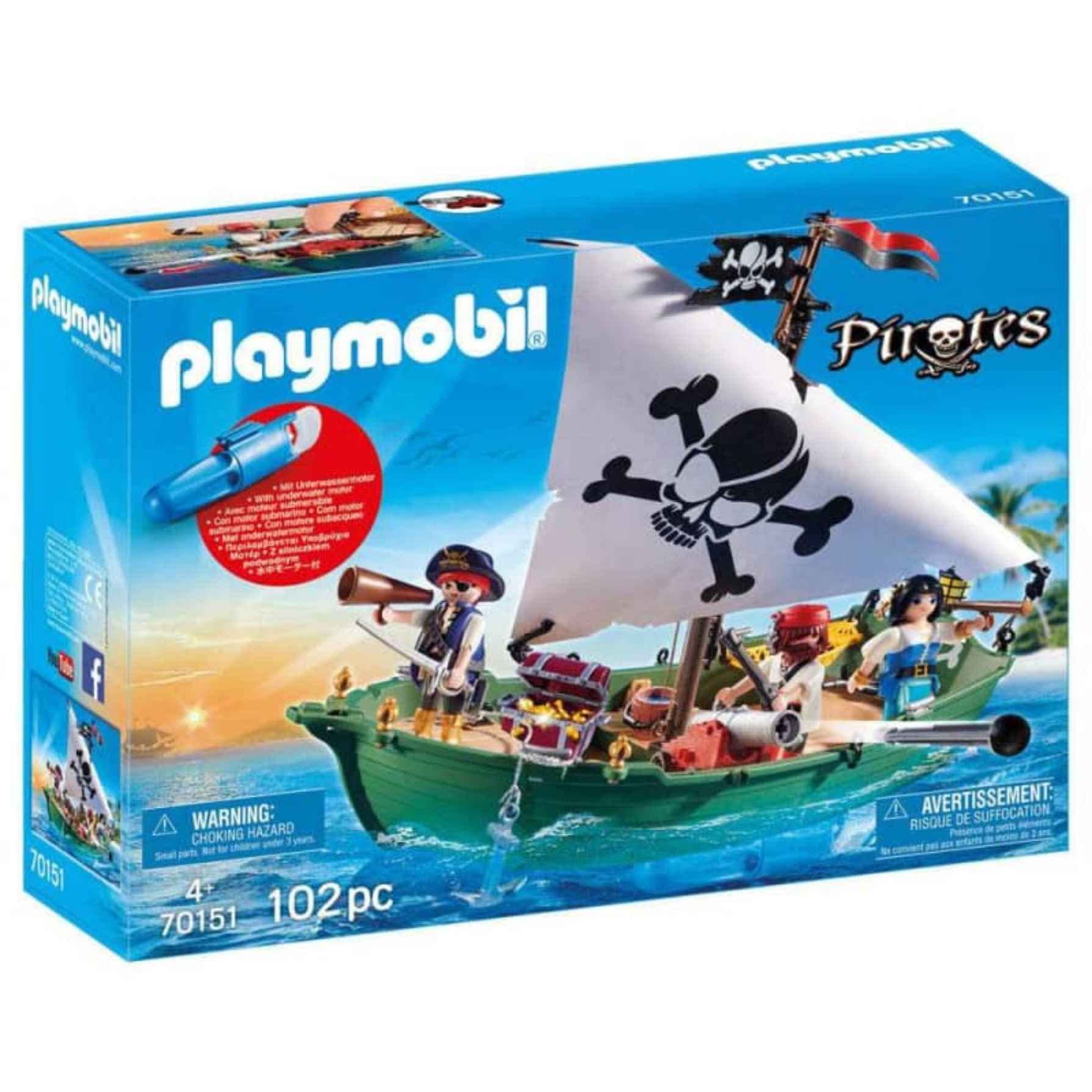 Playmobil 70151 Pirate Ship, Fun Imaginative Role-Play, PlaySets Suitable for Children Ages 4+