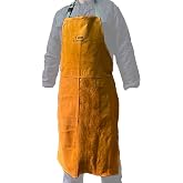 LahChak Leather Work Shop Apron, Buckle straps, Heat &amp; Flame Resistant Heavy Duty Welding Apron