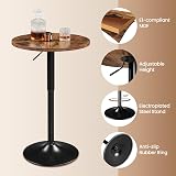 Yaheetech Round Bar Table Adjustable 69.5-91 cm Rustic Brown view 7