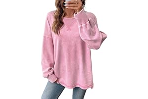 SHEWIN Oversized Sweatshirt for Women Long Sleeve Crewneck Sweatshirts Pullover Womens Fall Fashion 2025