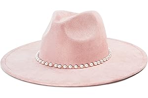 FLUFFY SENSE. Big Wide Brim Fedora Hat for Women - Nashville Outfits Western Hats Women's Felt Panama Rancher Hat