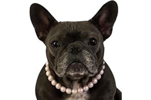 HANDMADE Dog Necklace (Large (19-21"), Solid, Pink Pearl)