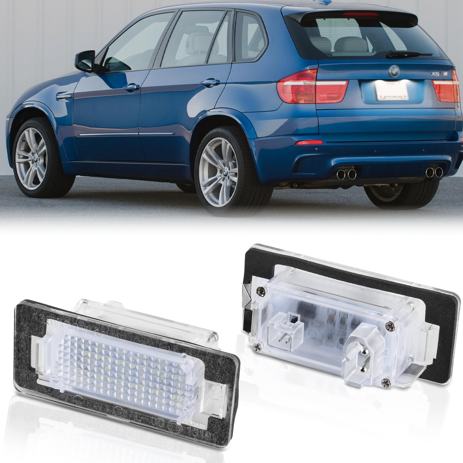 OZ-LAMPE LED Number Plate Light for BMW E82 E88 E90 E91 E92 E93 E39 E60 E61 F07 F10 F11 F18 X1 E84 X3 F25 X5 E70 E72 F15 X6 E71 E72, License Plate Light Built-In Canbus Error Free, 2Pcs