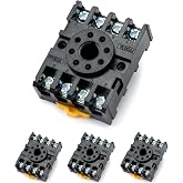 QWORK 8 Pins Relay Socket, 4 Pack 600 V 10 Amp Octal Socket with Pressure Clamp Screw for MK2P DPDT Power Relay