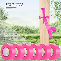 6 Pack Flourescent Pink Flagging Tape, Non-Adhesive