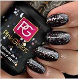 Pink Gellac UV Gel Nagellack – 204 Diamond Silver, 15 Ml | Silber Glitzer Für 14+ Tage | Vegan, Salonqualität