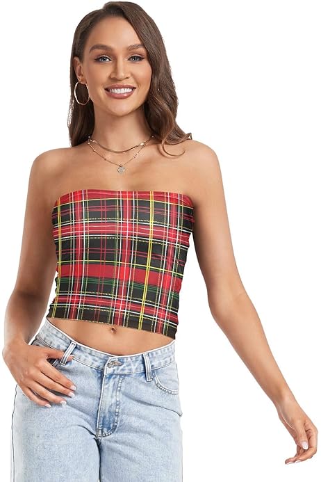 yellow checkered tube top
