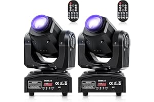 U`KING 2PCS 60W LED Moving Head Light Stage Lights with Remote Control 8 GOBO 8 Colors Spotlight by DMX Controlled 11 Channel with Sound Activated for Disco Club Party Stage Lighting Shows