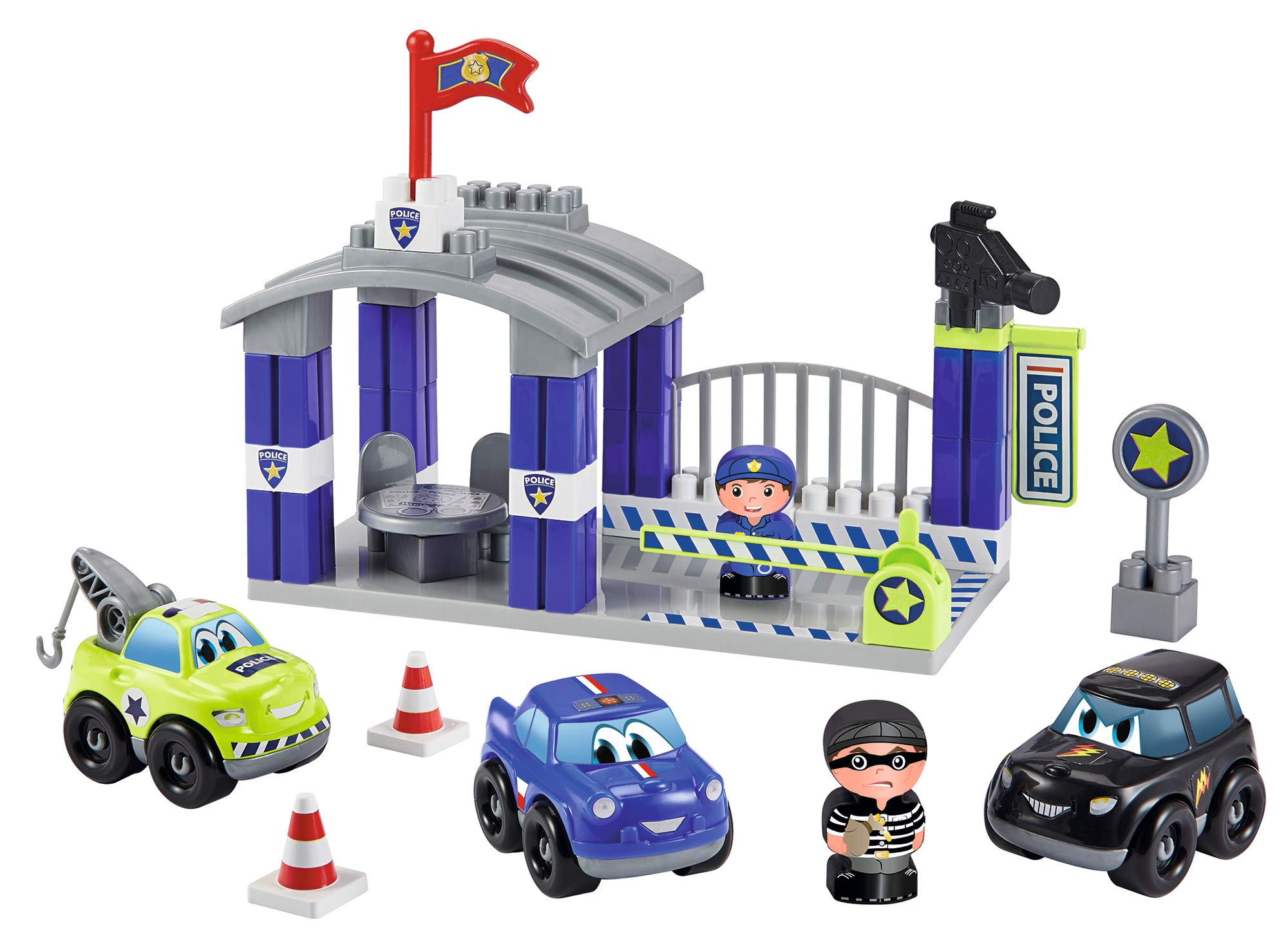 Ecoiffier Jouets 3015 – Abrick Police Station – Building Game for Children – From 18 Months – Made in France
