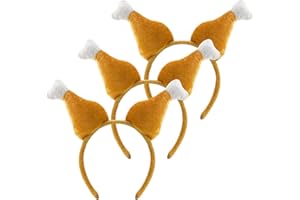 Camlinbo 3 Packs Thanksgiving Headband, Turkey Drumstick Headbands for Thanksgiving Day Costume Party Accessories
