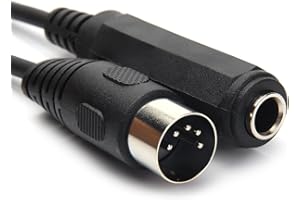 SiYear 6.35mm Female 1/4" TRS to DIN 5 Pin MIDI Cable Adapter for Speaker, Amplifier, Mixer to MIDI Keyboard, Synthesizer and
