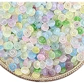 300pcs 6mm Glass Heishi Beads for Jewelry Making Loose Spacer Circle Beads Small Flat Round Charm for DIY Earrings Bracelet Necklaces Crafts Beading Supplies