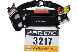 Fitletic Hydration Belt Fully Loaded Fits iphone 6s Plus With 12ounce Sports Water Bottle, Gel Loops, And Toggles