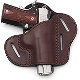 Relentless Tactical The Ultimate Leather Gun Holster - 3 Slot Pancake Style Belt Holster -Handmade in The USA! - Fits 1911 Style Handgun