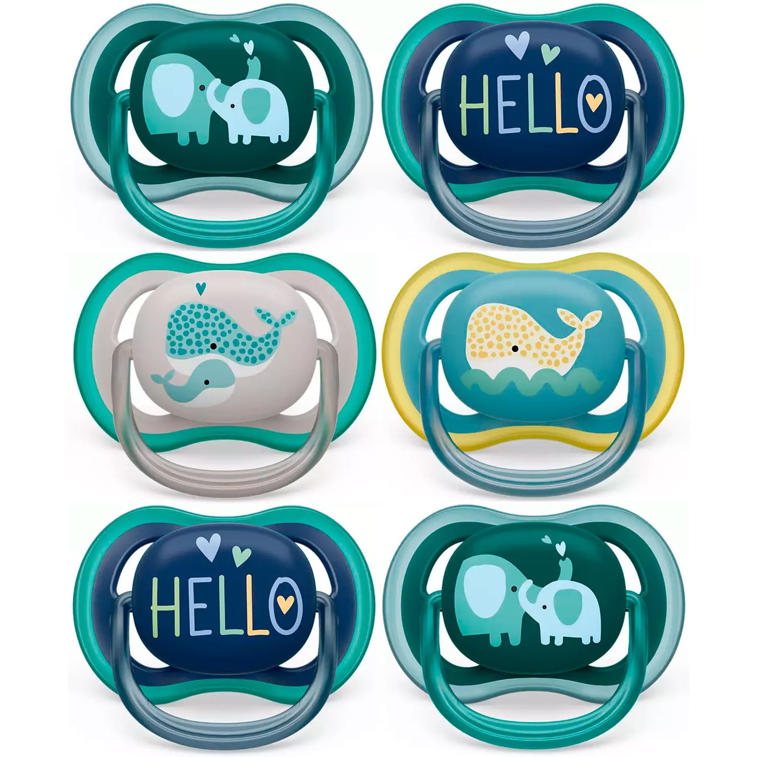 Philips Avent Ultra Air Dummy Set 18+ Months, 6 Pieces, Includes Transport and Sterilisation Box, 18+ M, Uni Mix