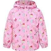 Jxstar Toddler Girls Rain Jackets Little Kids Waterproof Hoodie Raincoats Windbreakers, 12 Month-5 Years