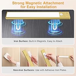 Gritin 10.2inch Under Cabinet Lighting Rechargeable