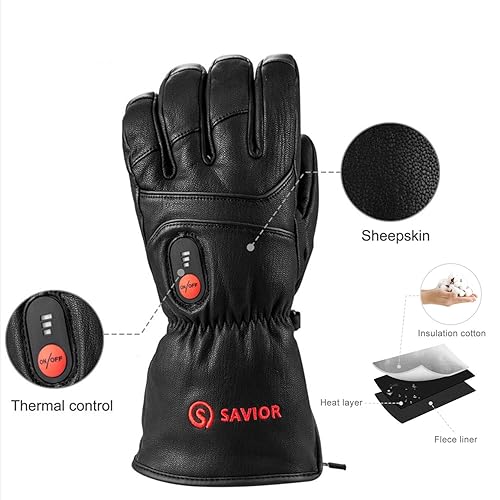 SAVIOR HEAT Heated Gloves for Men Women, Rechargeable Electric