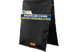 Cholila Cover 18" W x 34" H Insulated Backflow Preventer Cover - 5˚F - Sprinkler Covers for Outside Pipe Insulation with Thicker 7 Layers Fabric for in-Wall Pipes with Aluminum Foil