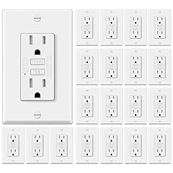 ELECTECK 20 Pack GFCI Outlets 15 Amp, Tamper