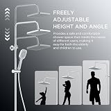 FORIOUS Thermostatic Shower Mixer Set Stainless Steel Bar Rainfall 25cm view 5