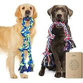 Feeko Dog Rope Toys for Large Breed Aggressive Chewers, Tough Chew Dog Toys | Heavy Duty 2 Pack Teeth, Cleaning Tug of War Toy for Large Medium Dogs