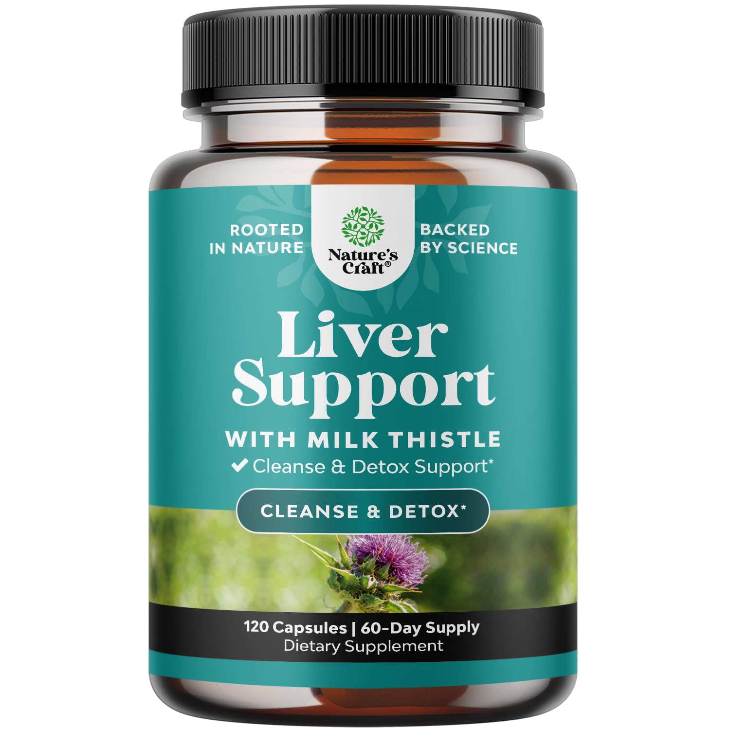Liver Cleanse Capsules with Milk Thistle, Choline & Dandelion, 120 Capsules