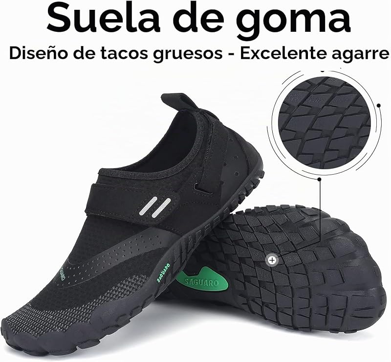 Sapatos minimalistas masculinos descalços femininos antiderrapantes descalços para solas zero drop Black Night, Gr.42