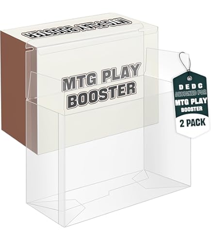 Amazon.com: 2 Pack MTG Play Booster Box Protector PET Plastic Clear Play  Booster Display Cases for Sealed Booster Boxes with Lid Storage Box for MTG  Collectors-0.7MM Thick : Toys & Games