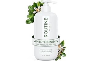 Routine Wellness Anti-Thinning Deep Conditioner for Thinning Hair - DHT Blocker for Hair Loss in Men & Women - Promotes Healthy Hair - Citrus Bloom & Mint Leaf 14oz
