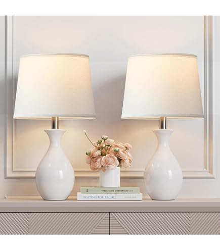 Fangio Lighting 8827WH Transitional Ceramic Table Lamp with