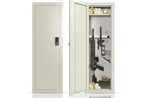 Karini Wall Gun Safe, Gun Safes for Home, Wall Safes Between the Studs, Gun Safes & Cabinets, Large Rifle Gun Safe With Removable Shelf and Digital Keypad