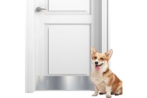 Panther Armor 8x34 Inch Silver Door Kick Plate, 1mm Thick Stainless Steel, Anti-Corrosive Metal Door Plate for Dog Scratching, Door Protector, Durable Kick Plate for Bottom of Door