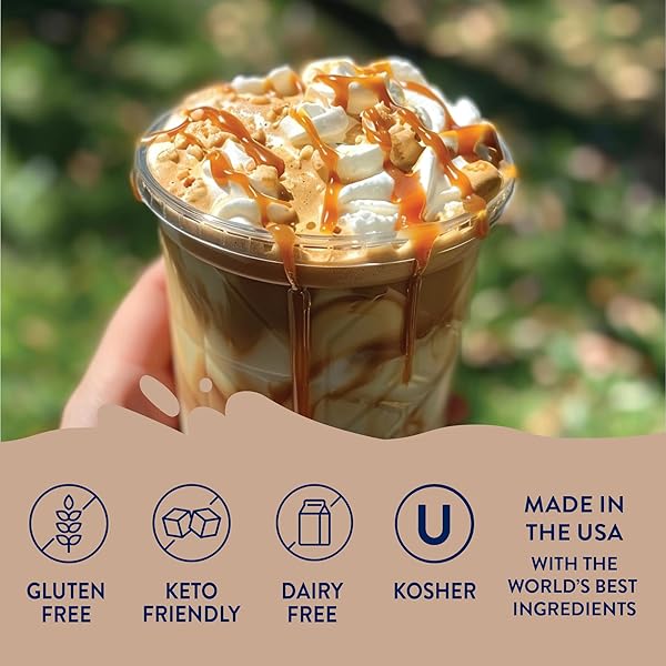 JORDAN’S SKINNY SYRUPS SUGAR FREE COFFEE SYRUP, SALTED CARAMEL FLAVOR DRINK MIX, ZERO CALORIE FLAVORING FOR CHAI LATTE, PROTEIN SHAKE, FOOD & MORE, GLUTEN FREE, KETO FRIENDLY, 25.4 FL OZ, (PACK OF 1)