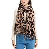 Nonakgado Winter Pashmina Scarf Shawl-Super Soft Warm Fashion Leopard Pashmina Wrap for Women Travel